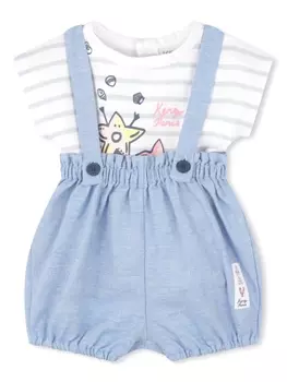 Kenzo Kids полосатый комбинезон, синий