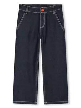 Kenzo Kids прямые джинсы с логотипом, синий
