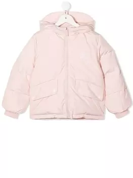Kenzo Kids пуховик с капюшоном и логотипом, розовый