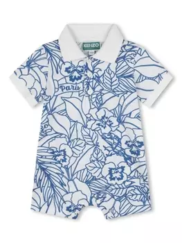Kenzo Kids ромпер с цветочным принтом, белый