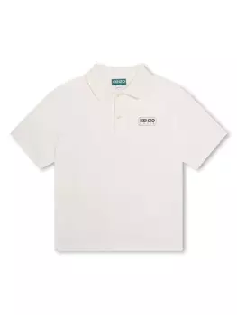 Kenzo Kids рубашка поло с логотипом, белый