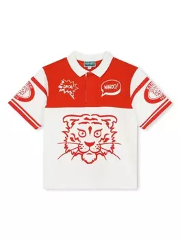Kenzo Kids рубашка поло с логотипом, белый