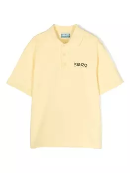 Kenzo Kids рубашка поло с логотипом, желтый