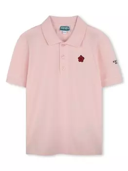 Kenzo Kids рубашка поло с нашивкой Boke Flower, розовый