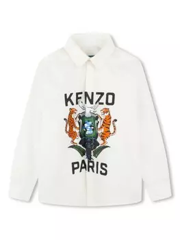 Kenzo Kids рубашка с графичным принтом, белый