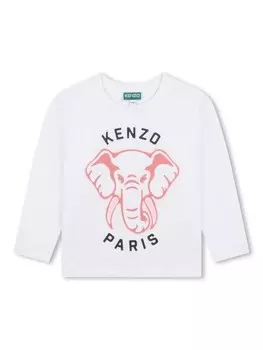 Kenzo Kids рубашка с логотипом, белый