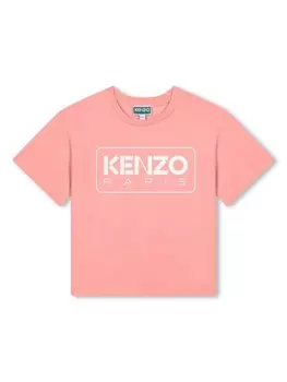 Kenzo Kids рубашка с логотипом, розовый
