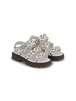 Kenzo Kids сандалии с цветочным декором, белый