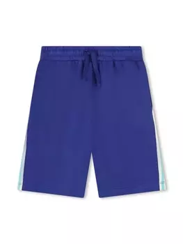 Kenzo Kids шорты из органического хлопка с логотипом, синий