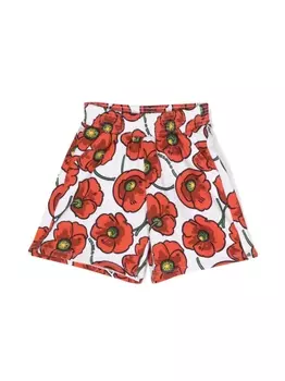 Kenzo Kids шорты с цветочным принтом, белый