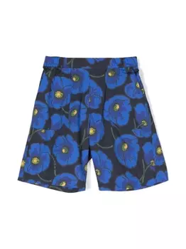 Kenzo Kids шорты с цветочным принтом, синий