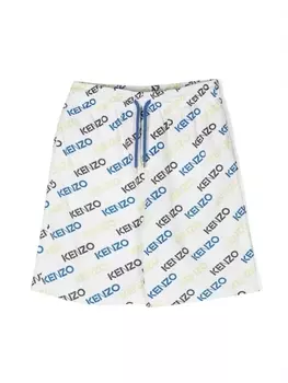 Kenzo Kids шорты с логотипом, белый