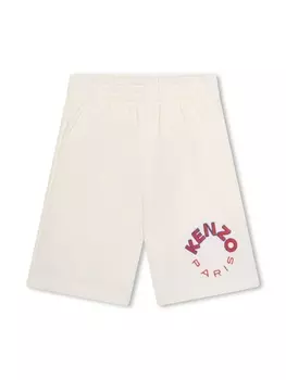 Kenzo Kids шорты с логотипом, нейтральный цвет