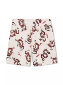 Kenzo Kids шорты с принтом, белый