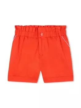 Kenzo Kids шорты с вышитым логотипом, оранжевый
