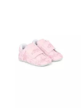 Kenzo Kids слиперы на липучках с графичным принтом, розовый