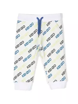 Kenzo Kids спортивные брюки с логотипом, белый