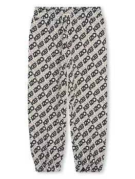 Kenzo Kids спортивные брюки с логотипом, белый