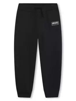 Kenzo Kids спортивные брюки с логотипом, черный