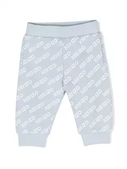 Kenzo Kids спортивные брюки с логотипом, синий
