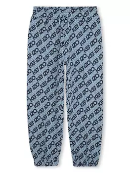 Kenzo Kids спортивные брюки с логотипом, синий