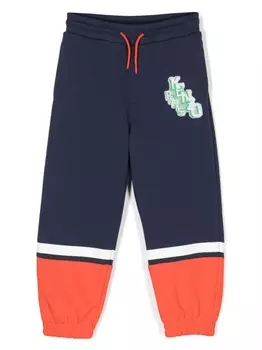 Kenzo Kids спортивные брюки с нашивкой-логотипом, синий