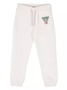Kenzo Kids спортивные брюки с нашивкой-логотипом, нейтральный цвет