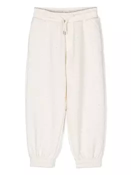 Kenzo Kids спортивные брюки с вышитым логотипом, нейтральный цвет