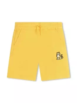 Kenzo Kids спортивные шорты с кулиской и вышивкой Kotora, желтый