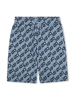 Kenzo Kids спортивные шорты с логотипом, синий
