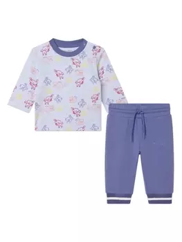 Kenzo Kids спортивный костюм из органического хлопка с графичным принтом, белый