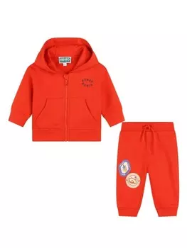 Kenzo Kids спортивный костюм из органического хлопка с логотипом, красный