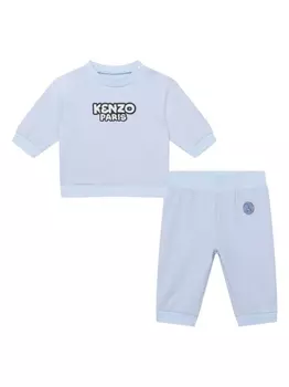 Kenzo Kids спортивный костюм с графичным принтом, синий