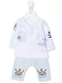 Kenzo Kids спортивный костюм с графичным принтом, белый