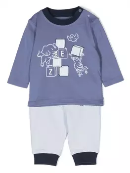 Kenzo Kids спортивный костюм с логотипом, синий