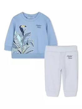Kenzo Kids спортивный костюм с принтом, синий