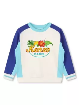Kenzo Kids толстовка из органического хлопка с логотипом, белый