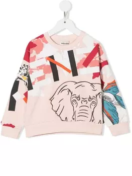 Kenzo Kids толстовка Multi Iconics, розовый