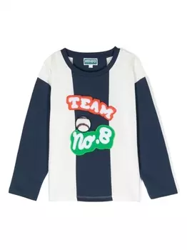 Kenzo Kids толстовка с графичным принтом, синий