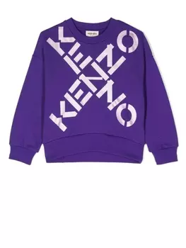 Kenzo Kids толстовка с логотипом, фиолетовый