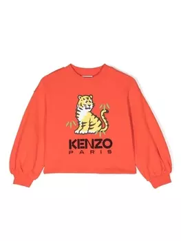 Kenzo Kids толстовка с логотипом, красный