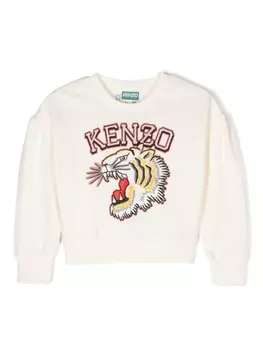 Kenzo Kids толстовка с логотипом, нейтральный цвет