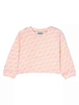 Kenzo Kids толстовка с логотипом, розовый