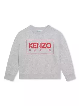 Kenzo Kids толстовка с логотипом, серый