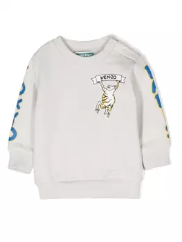 Kenzo Kids толстовка с логотипом, серый