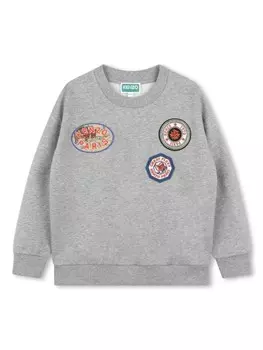 Kenzo Kids толстовка с логотипом, серый