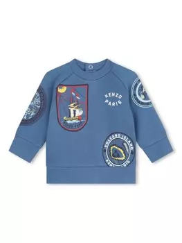 Kenzo Kids толстовка с логотипом, синий