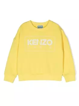 Kenzo Kids толстовка с логотипом, желтый