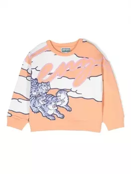 Kenzo Kids толстовка с принтом, оранжевый