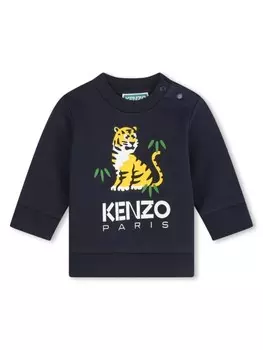 Kenzo Kids толстовка с принтом, синий